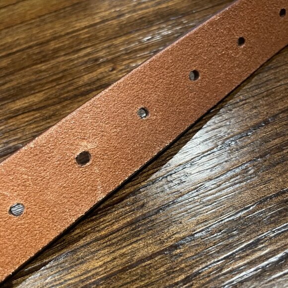 Madewell Women's Sz L Puffed-Buckle Leather Belt Desert Camel Brown NP333 - Picture 7 of 11